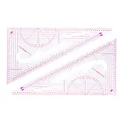 2pcs Styling Sewing Curve Ruler, 20.5x11cm Clear Sewing Pattern Making Ruler