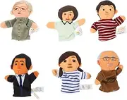 1 Set Family of Six Shape Finger Puppets Educational Storytelling Puppets for Cloth Material Promotes Creativity and Color Discrimination for Theater and Playtime