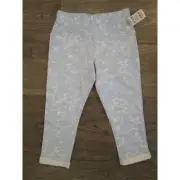 Light Blue Jeggings Capri Sky White Clouds Kids Girls Size 6 Pants Jumping Beans