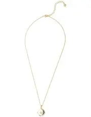 [Mocha] Elly Lou Lana Round Locket Necklace in Light Gold