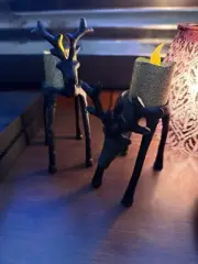 Merry Moments Aldi Sculpted Reindeer Tea Light Holders Set Of 2 Blank Sold Out