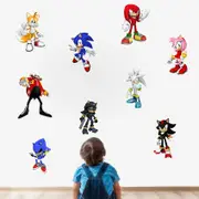 Sztxj Sonic Wall Decals Sticker,Children Cartoon Bedroom Background Wall Decoration Self Adhesive Wall Sticker,Hedgehog Video Game Sticker Birthday...
