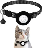 Apple AirTag Cat Collar with Safety Buckle and Bell, Reflective in 3/8" Width with AirTag Holder for Small Pets