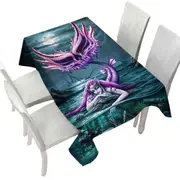 Cool Scary Ocean Art Skeleton and Mermaid Tablecloth