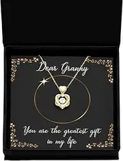 IKPR to My Dear Granny Necklace from Grandson Granddaughter, Son Daughter, Christmas Grandma Grandmother Gift, Birthday Present