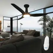 Venta 52 Inch ETL Listed 3 Blade Ceiling Fan with Lights Remote Control - Bla...