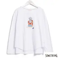 在飛比找momo購物網優惠-【SOMETHING】女裝 七分袖印花薄長袖T恤(白色)