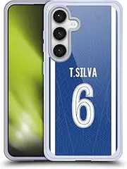 Head Case Designs Officially Licensed Chelsea Football Club Thiago Silva 2023/24 Players Home Kit Soft Gel Case Compatible with Samsung Galaxy S24 5G