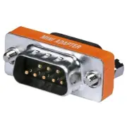 DB9 DB 9 RS-232 Male to Male Null Modem Mini Type Adapter Gender Changer
