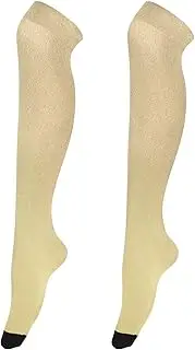 [Joitme] Light Pale Brown Yellow Silk Satin High Socks, Women Stockings, over the Knee Socks for Women, Light Pale Brown Yellow Silk Satin