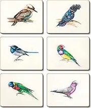 Cinnamon Away with The Birds Placemats 6-Pieces Set, 34 x 26.5 cm, Multicolor