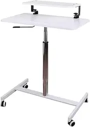 Overbed Table Fashion Overbed Table Steel Frame Overbed Bedside Height Adjustable Side Table with Wheels Portable Rolling Laptop Table Portable