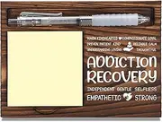 Addiction Recovery Gifts, Sober Sobriety Rehab Gift, Office Coworkers Staff Gifts, Sticky Note Holder Wooden Notepad & Pen Holder 6.5" x 4.7" - FTA301