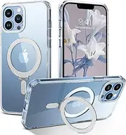 GUAGUA Case for iPhone 13 Pro Max,[Compatible with MagSafe] Magnetic Kickstand iPhone 13 Pro Max Case Transparent Phone Cover for iPhone 13 Pro Max Slim, Clear