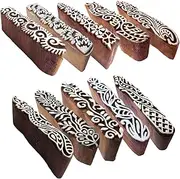 Royal Kraft Clay Printing Stamps Urban Border Design Wood Blocks (Set of 10)