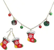 [Beaupretty] 1 Set Christmas Dangle Earrings Stocking Necklace Festive Jewelry for Holiday Parties Charming Christmas Charms for Spreading Holiday Cheer and Adding Flair to Your Outfit