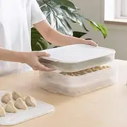 [poeland] Food Storage Containers Dumpling Organizer Transparent Food Storage Box for Kitchen and Fridge