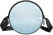[FVQL] Round Crossbody Bag Purse Messenger Bag Shoulder Bag, snow pattern