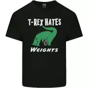 T-Rex Hates Weights Funny Gym Training Top Kids T-Shirt Childrens