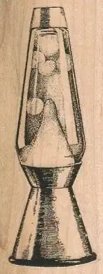 Lava Lamp 1 1/4 x 3" Rubber Stamp, Object Stamp, Lava Lamp Stamp
