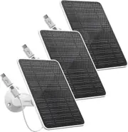 FOHOA 3 Pack 5V 4W IP65 Waterproof Solar Panels Charger Compatible with Eufycam 2C/2C Pro/2/2 Pro/E20/E40/E - Micro USB & Type-C Port