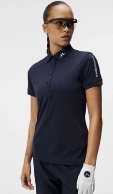 J Lindeberg Black Polo Shirt Womens Extra Small XS Tour Tech Polo Golf