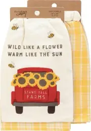 Stand Tall Bee Farm Truck Primitives By Kathy Dish Towel Set Of 2 ~ Free ship