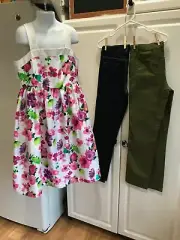 2-New Girls Cherokee Jeans Size 12 Green and Size 12 Skinny with Dress Size 12