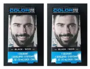 Color For Him Men's Brush In Color Gel Black Mustache Beard Sideburns Lot of 2