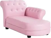 Costzon Kids Sofa, Upholstered Chaise Lounge Armrest Relax Couch, Pink