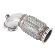 3 Inch Steel V Band Downpipe Low 90 Degree with Flex Bellow and O2 Bungs Plug hwy