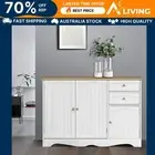 Buffet Sideboard 3 Doors BERNE White Modern Storage Cabinet Dining Room Fu WH-AB