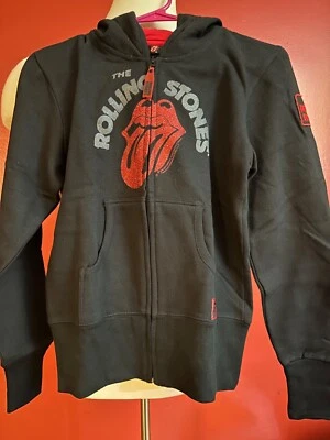 STEVE&BARRY'S-AUTHENTIC-BLACK-ROLLING STONES-SIZE M-KIDS-ZIP UP HOODIE-NWT