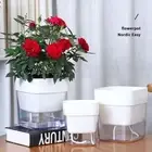 3pcs Square Hydroponic Plant Pot Water-saving Flowerpot Desktop Planter Office