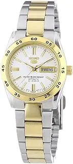 Women's Automatic Watch Stainless Steel with Stainless Steel Strap, Silver-Gold, S, Seiko 5 US