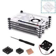 9 Layers Acrylic Transparent Case with Cooling Fan for Raspberry Pi 3B+ New G