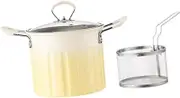 WeiLaiKeQi Small Deep Fryer Pot with Frying Basket 3L Capacity for Frying Tempura Chips