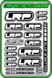 LRP ESC MOTOR BRUSHLESS RC 1/10 1/8 STICKERS LIPO BUGGY CAR DECAL WHITE BLACK