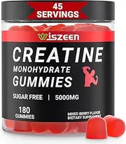 Wiszeen Creatine Monohydrate Gummies - 45 Servings - Creatine Monohydrate Gummy for Men Women, Creatine Monohydrate for Strength, Endurance, Muscle Builder with L-Taurine, Alpha GPC