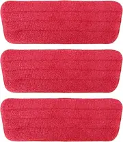 TreeLen 3 Packs Microfiber Mop Pads Spray Refill 3packs Red Pad