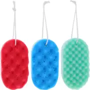 3 Pcs Bath Sponge Double Sided Body Sponges Shower Exfoliating Fitness