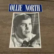 Ollie North Bumper Sticker And Senate Campaign Proposal Autographed