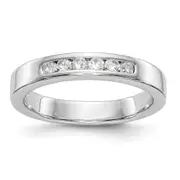 0.23ct. CZ Solid Real 14K White Gold 6-2.1mm Stone Channel Wedding Band Ring