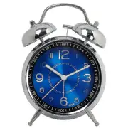 Loud Alarm Clock for Heavy Sleepers, Silent Quartz with Backlight, Twin Bell blue