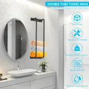 Towel Rack Iron Towel Holder Wall Mounted Towel Shelf Towel Storage Organizer=DH