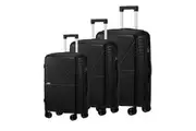 Mazam 3PCS Luggage Suitcase Trolley Set Travel Black PP Case TSA Lock Storage