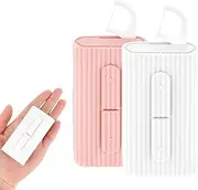 ZANZER White Dental Floss Portable Case, Storage 10 Picks Adult Floss in Box. The Best Tool for Cleaning Teeth and Oral Care. Portable Travel Floss is Perfect for Dinners,Dating,Travel,Hotels. (White+Pink)