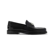 [Gucci] Gucci-Black Marmont Gg Leather Loafers-Donna 39 IT