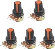KLVN 5Sets WH148 3pin B1K ~ B1M ohm 1K 2K 5K 10K 20K 6Pin 15mm 10K 3 Terminal Linear Taper Rotary Potentiometer for3 203 503 104(Orange,500K OHM)