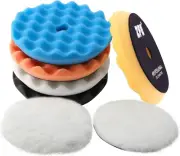 Buffing Polishing Pads, 7Pcs 5"(125Mm) Waffle Foam Buffing Pads Polishing Pads